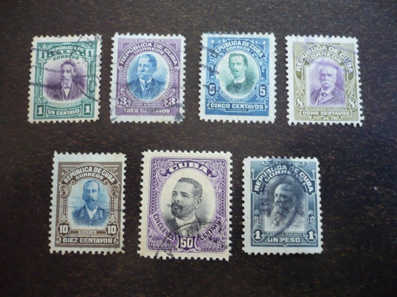 Stamps - Cuba - Scott# 239,241-246- Used Partial Set of 7 Stamps