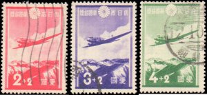 Japan #B1-B3, Complete Set(3), 1937, Aviation - Airplanes, Used