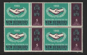 New Hebrides British Sc#110 MNH Block of 4