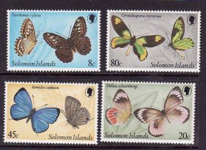 Solomon Is.-Sc#431-4- id9-unused NH set-Insects-1980-