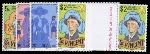 St. Vincent #504-507, 1977 Boy Scouts, set of gutter pairs, never hinged