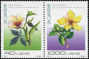 Albania 2018 Sc 3022 Flowers Okra St. John's Wort CV $19.50