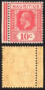 Mauritius SG230 10c Carmine-red Plate Flaw (Nick in M) M/M