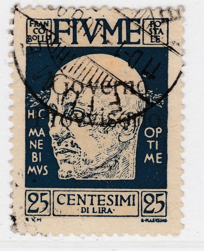 Italia Italy Fiume 1921 D'Annunzio 25c Used Stamp A23P32F12993