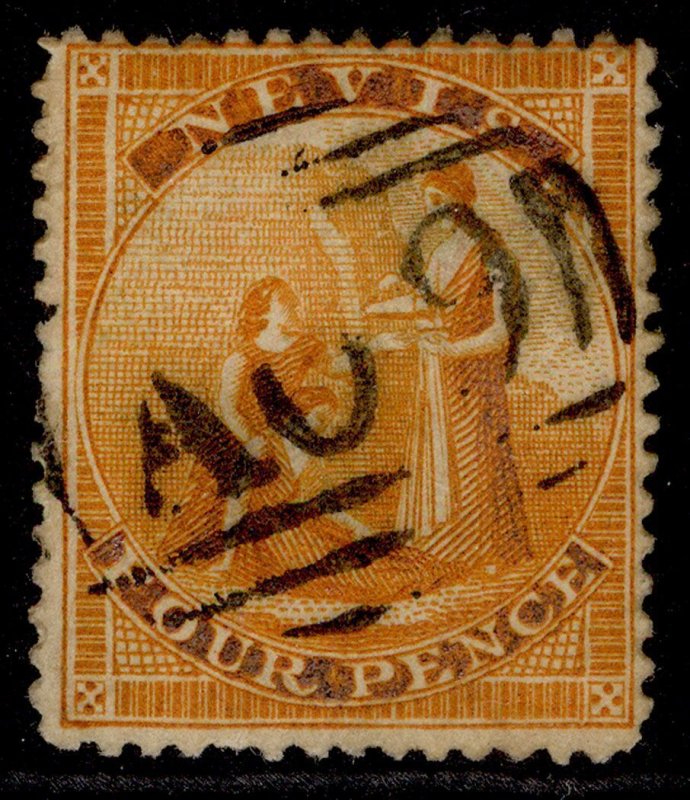 ST KITTS-NEVIS - NEVIS QV SG12, 4d deep orange, FINE USED. Cat £24.