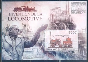 BURUNDI  2012  INVENTION OF THE LOCOMOTIVES GEORGE STEPHENSON  SOUVENIR SHEET NH