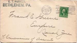 United States Pennsylvania Bethlehem 1913 machine  1c Washington Franklin Pri...