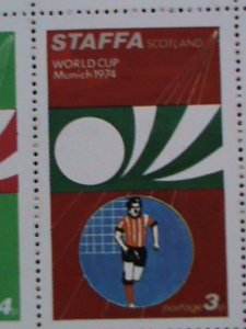 STAFFA-SCOTLAND-1974-PROMOTION-WORLD CUP SOCCER MUNICH'74 MNH S/S -EST.$12