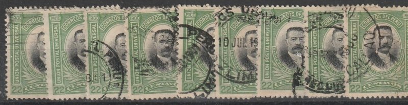 #160 Peru Used lot of 9  lot#200102-13