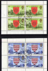 Thematic stamps JERSEY 1978 PARISH ARMS 2 Bklt panes 140a & 142a used