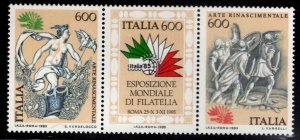Italy Scott 1615-1617a  MNH**  1985 stamp strip