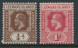 Leeward Islands 1912-22 SG 46 & 48 Die I Brown & Red Mint Hinged