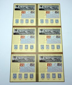 USA #3694 Hawaiian Missionary Stamps 2002 Full Press Uncut Sheet MNH