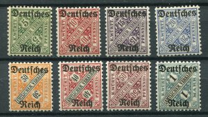GERMANY REICH 1920 SCARCE OFFICIALS WURTTEMBERG SCOTT O176-O183 PERFECT MNH