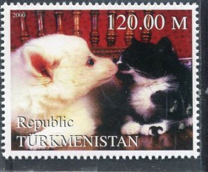 Turkmenistan 2000 PUPPY CAT & DOG Stamp Perforated Mint (NH)