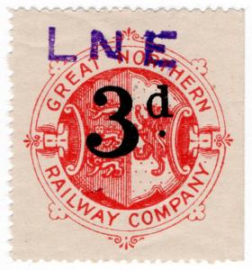 (I.B) Great Northern Railway : Parcel Stamp 3d (LNER Overprint)