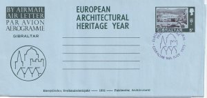 SA21d Gibraltar 1975 Architectural Heritage Year used aerogramme