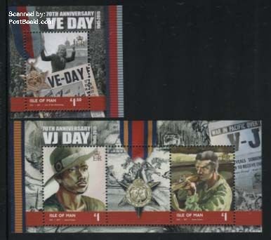 Isle of Man 2015, World War II Vicory 2 s/s, MNH