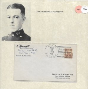 1938 Adm Eugene McKinney, USS Salmon to Philadelphia, Pa (52754)