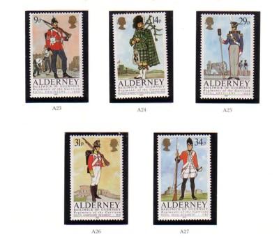 Alderney Sc 23-27 1985 Uniforms stamp set mint NH