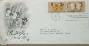 US, FDC  BUTTERFLIES SERIES OF 1977  1977 INDIANAPOLIS , IN  