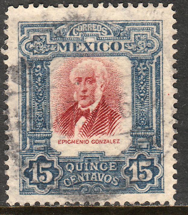 MEXICO 316, 15cs INDEPENDENCE CENTENNIAL 1910 COMMEM USED. F-VF. (223)