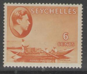 SEYCHELLES SG137 1938 6c ORANGE MTD MINT