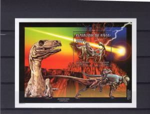 Niger 1996 Sc#927  Dinosaurs/Halley's Comet S/S Perforated MNH