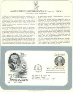 Lafayette, FDC (USHFDC1716)