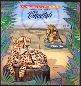 Uganda 2012 Wild Cats Cheetah S/S MNH