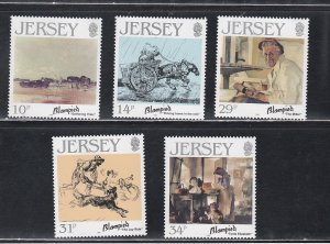 Jersey # 406-410, Paintings by Blampied, Mint  NH, 1/2 Cat.