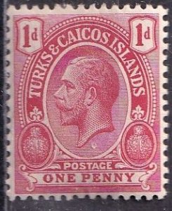 Turks & Caicos 26 (mhr) 1p Edward VII, car (1913)