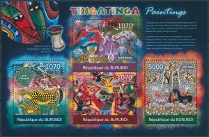 Burundi 2012 MNH Art Stamps TingaTinga Paintings Edward Saidi 4v M/S