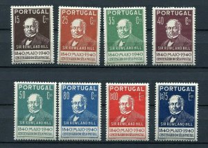 PORTUGAL 1940 SIR ROWLAND HILL SET SCOTT 595-602 AFINSA 599-606 PERFECT MNH