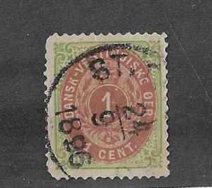 Danish West Indies Sc #5   1c  used FVF