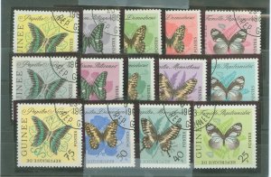 Guinea #291-304 Used Single (Complete Set) (Butterflies)