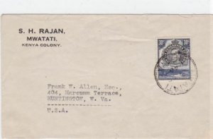 kenya colony 1946 stamps cover ref r16126