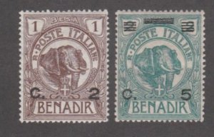 Somalia # 10-11, Elephant Stamps Surcharged, Mint Hinged, 1/2 of Hinged Cat.