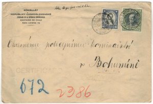 Chile 1928 Cover Stamps Scott 138+145 President Law Lawyer Fire Fighting Finance