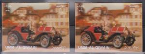 UMM AL QIWAIN 2 MNH 3D stamps Featuring An Old Car