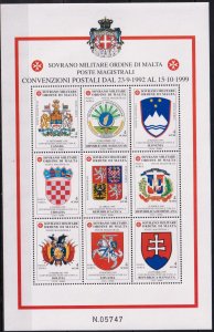 Sovereign Military Order of Malta 2002 Coats of Arms Sass.Bl.68 MNH