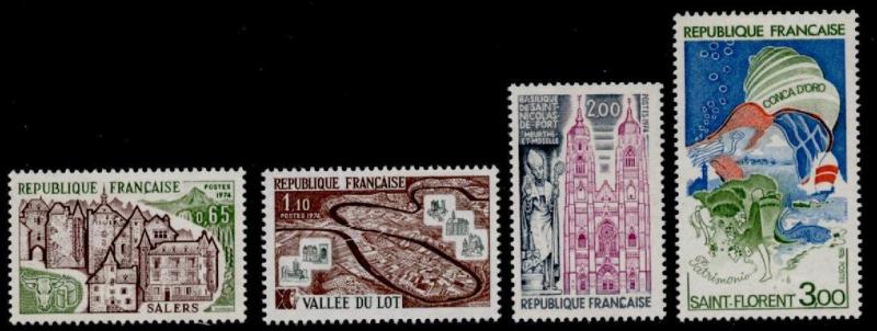 France 1403-6 MNH Tourism, Basilica of St Nicolas de Porte, Salers