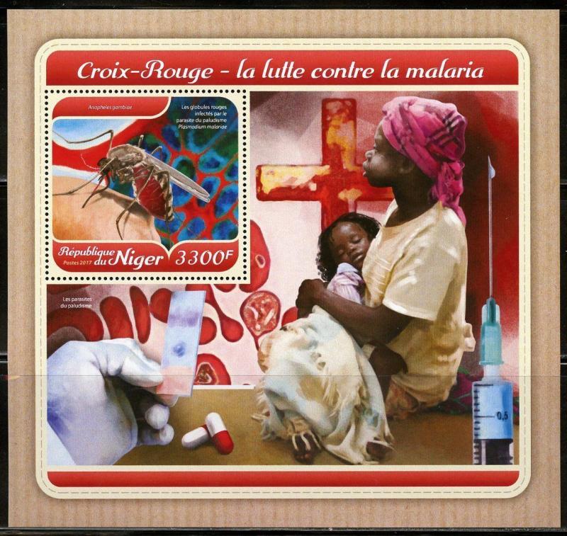 NIGER 2017 RED CROSS  BATTLE AGAINST MALARIA  SOUVENIR SHEET MINT NH