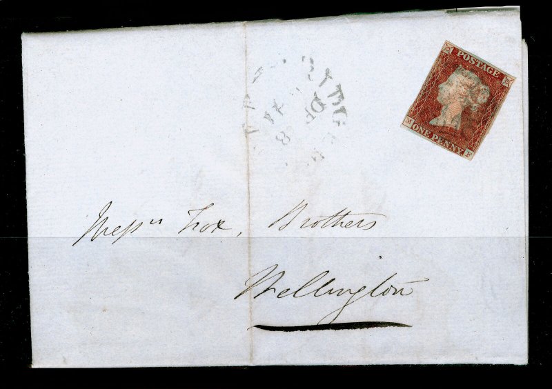 SG7, 1d red-brown PLATE 2, USED. Cat £325. ON COVER. MF