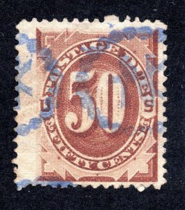 US 1879 50c brown Postage Due, Scott J7 used, value = $90.00