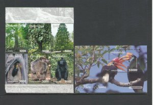 INDONESIA:#02-- Sc. 2019 N I  / **FLORA & FAUNA **/ Set of 6 & SS /  MNH.