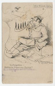 Fieldpost postcard Germany 1916 Cigar - Pipe smoking - WWI