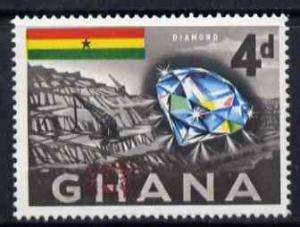 Ghana 1967 Surcharged 3.5np on 4d Diamond with opt double...