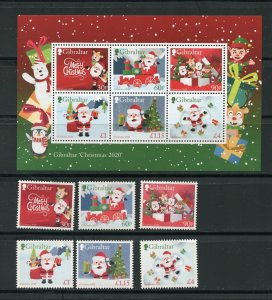 Gibraltar 1773, 1774-1779 Christmas Stamp Sheet and Set MNH 2020