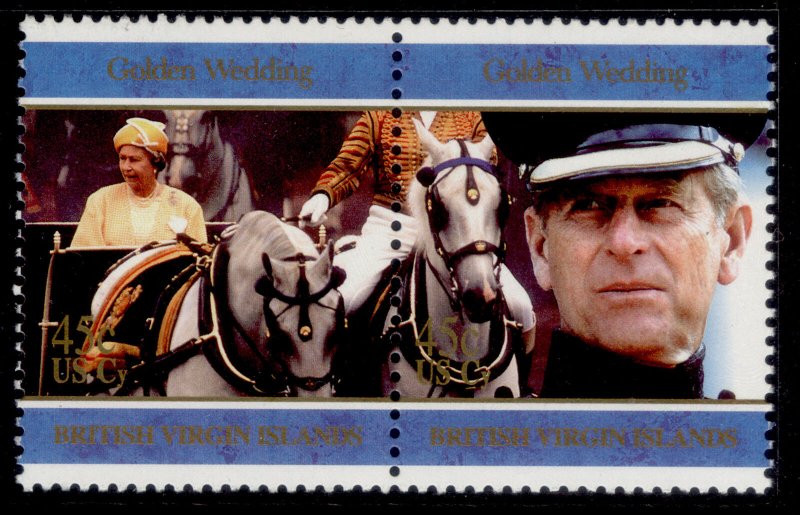 BRITISH VIRGIN ISLANDS QEII SG961a, 1997 horiz pair nos 961/962, NH MINT.